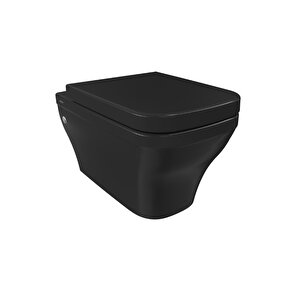 Firenze 1304-005-0128 Rimless Asma Klozet Parlak Siyah Ve Kapak