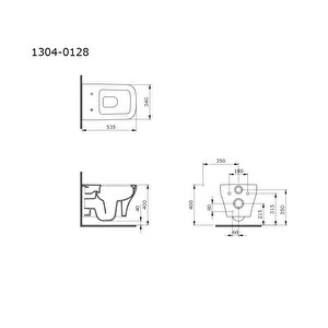 Firenze 1304-004-0128 Rimless Asma Klozet Mat Siyah Ve Kapak