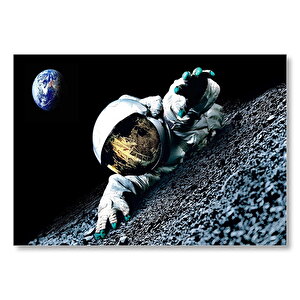 Uzay Astronot Gezegen Görseli Mdf Ahşap Tablo 25x35 cm