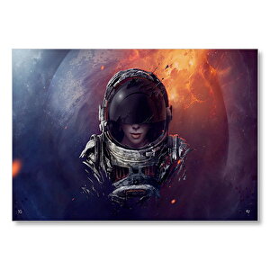 Uzay Güneş Işığı Astronot Görseli Mdf Ahşap Tablo 50x70 cm