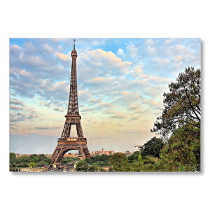 Eyfel Kulesi Paris Uzak Manzara Mdf Ahşap Tablo 50x70 cm