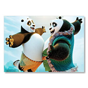 Kungfu Panda Usta Ve Çırak Mdf Ahşap Tablo 25x35 cm