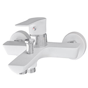 Cms Shiny Beyaz Banyo Duş Bataryası Aç Kapa Banyo Bataryası Beyaz Duş Musluğu  9712 B