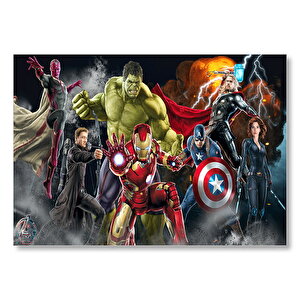 Çizgi Roman Superhero Yenilmezler Örümcek Adam Görseli Mdf Ahşap Tablo 35x50 cm