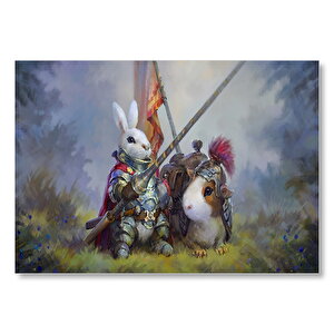 Animasyon Tavşan Şovalye Görseli Mdf Ahşap Tablo 50x70 cm