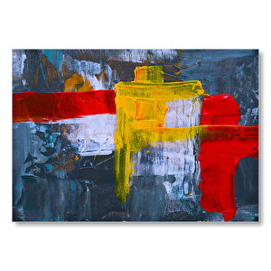 Yağlıboya Ile Renkli Fırça Darbeleri Mdf Ahşap Tablo 35x50 cm