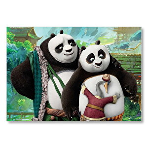 Li Shan Ve Po İle Kung Fu Panda Görseli Mdf Ahşap Tablo 50x70 cm