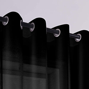 Siyah Tül Perde, Rustik Kullanımı Için, Sade Şık Tül Perde 400x260 cm