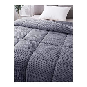 Ultra Yumuşak Tek Kişilik Çift Taraflı Wellsoft Peluş Yorgan Yıkanabilir (battaniye / Nevresim) 160x220 Cm Antrasit