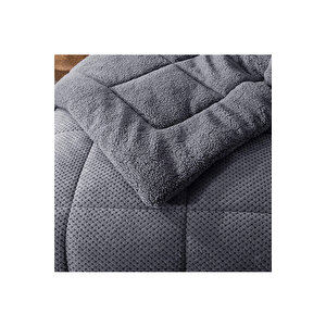 Ultra Yumuşak Tek Kişilik Çift Taraflı Wellsoft Peluş Yorgan Yıkanabilir (battaniye / Nevresim) 160x220 Cm Antrasit
