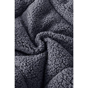 Ultra Yumuşak Tek Kişilik Çift Taraflı Wellsoft Peluş Yorgan Yıkanabilir (battaniye / Nevresim) 160x220 Cm Antrasit