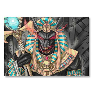 Anubis Ve Asası Mdf Ahşap Tablo 25x35 cm