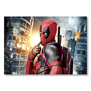 Deadpool Hayret Süper Kahraman Çizgi Roman Görseli Mdf Ahşap Tablo 35x50 cm