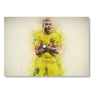 Kylian Mbappé Lottin Psg Görseli Mdf Ahşap Tablo 35x50 cm