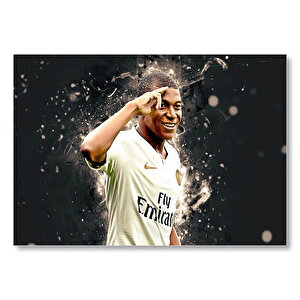Kylian Mbappe Beyaz Formalı Görseli Mdf Ahşap Tablo 25x35 cm