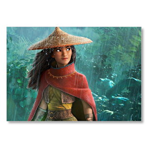 Raya Ve Son Ejderha Yağmurda Görseli Mdf Ahşap Tablo 50x70 cm