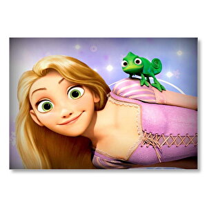 Rapunzel Ve Yeşil Bukaleman Mdf Ahşap Tablo 35x50 cm