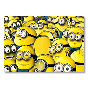 Çizgi Film Minions Topluluğu Mdf Ahşap Tablo 25x35 cm