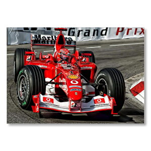 Grand Prix Fiat Yarış Arabası Görseli Mdf Ahşap Tablo 50x70 cm