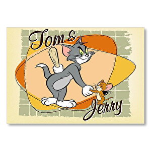 Tom Ve Jerry Sopa Ve Dinamit Mdf Ahşap Tablo 35x50 cm