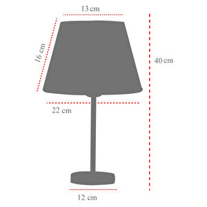 Evlight Black Tekli Abajur Metal Masa Lambası Kum Beji