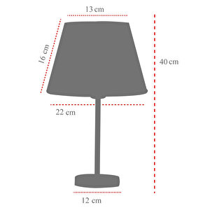 Evlight Black Tekli Abajur Metal Masa Lambası Gri
