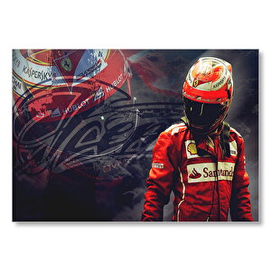 Ferrari F1 Kimi Raikkonen Görseli Mdf Ahşap Tablo 25x35 cm
