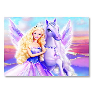 Barbie Ve Pegasus'un Büyüsü Görseli Mdf Ahşap Tablo 25x35 cm