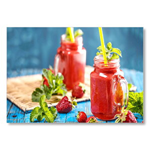 Dut Meyveli Smoothie Görseli Mdf Ahşap Tablo 35x50 cm