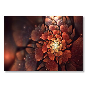 Işıltılı Kahverengi Çiçek Görseli Mdf Ahşap Tablo 25x35 cm