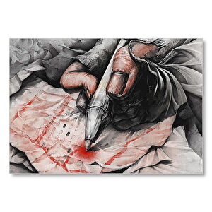 Kurgusal Karekter Şekil Çizimi Görseli Mdf Ahşap Tablo 35x50 cm