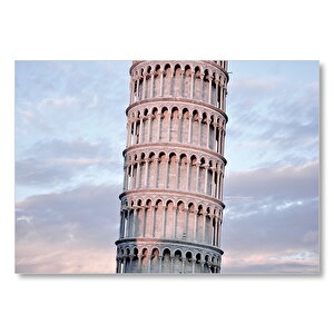 Pisa Kulesi Ve Bulutlar Yakın Plan Mdf Ahşap Tablo 25x35 cm