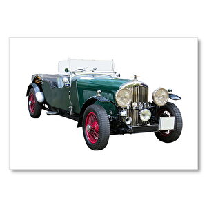 Yeşil Antika Araba Mdf Ahşap Tablo 35x50 cm