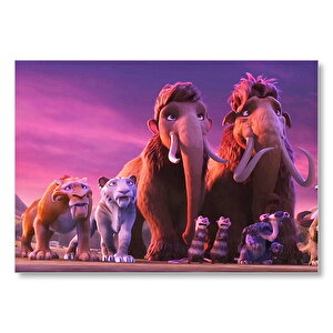 Buz Devri Manny Sid Ve Diego Görseli Mdf Ahşap Tablo 50x70 cm