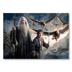 Yüzüklerin Efendisi Hobbit Ve Gandalf Görseli Mdf Ahşap Tablo 50x70 cm