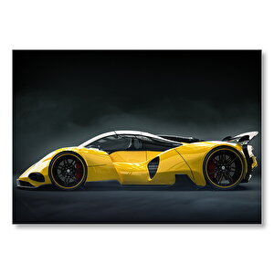 Sarı Lamborghini Yan Görünüş Mdf Ahşap Tablo 25x35 cm