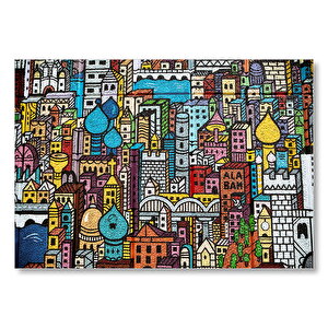Şehir Motifleri Duvar Boyama Mdf Ahşap Tablo 35x50 cm