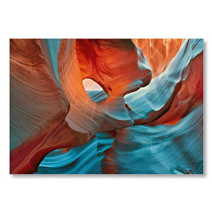 Antilop Kanyonu Kırmızı Mavi Mdf Ahşap Tablo 35x50 cm