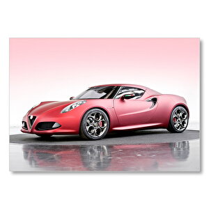 Alfa Romeo 4c Concept Kırmızı Otomobil Görseli Mdf Ahşap Tablo 50x70 cm