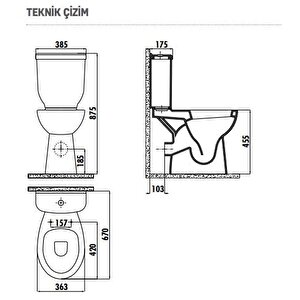 Bd315 Bedensel Engelli Arkadan Çıkışlı Klozet Ve Kapak