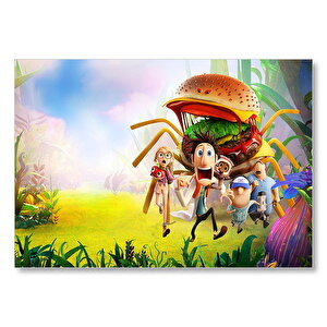 Köfte Yağmuru 2 Animasyon Filmi Görseli Mdf Ahşap Tablo 50x70 cm