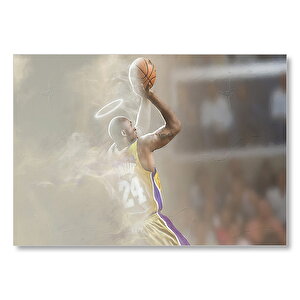 Kobe Bryant Melek Halesi Basket Topu Görseli Mdf Ahşap Tablo 25x35 cm
