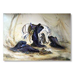 Yağlı Boya Kerbela Ağıt Resmi Mdf Ahşap Tablo 35x50 cm