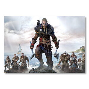 Assassins Creed Valhalla Savaşçılar Deniz Görseli Mdf Ahşap Tablo 50x70 cm