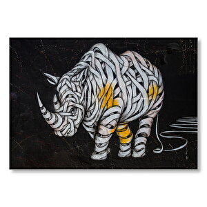Mumya Gergedan Duvar Boyama Mdf Ahşap Tablo 35x50 cm