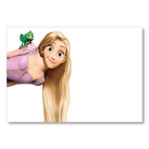 Rapunzel Ve Yeşil Kurbağa Mdf Ahşap Tablo 50x70 cm