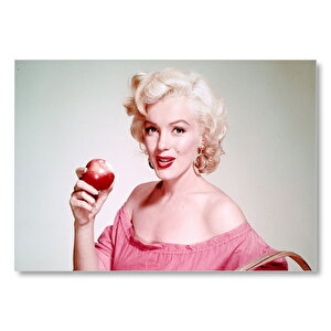 Marilyn Monroe Isırılmış Elma Mdf Ahşap Tablo 35x50 cm