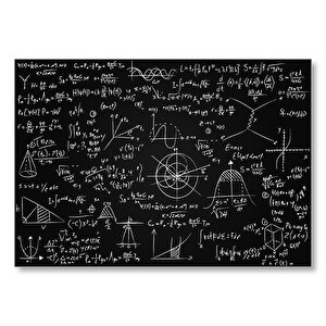 Karatahta Üzerinde Yazılı Matematik Denklemleri Mdf Ahşap Tablo 35x50 cm
