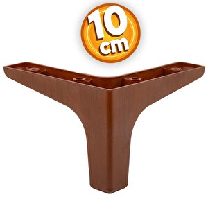 Sedef Lüks Mobilya Kanepe Sehpa Tv Ünitesi Koltuk Ayağı 10 Cm Ahşap Desenli Kahverengi Baza Ayak