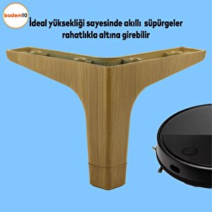 Sedef Mobilya Kanepe Sehpa Tv Ünitesi Baza Koltuk Ayağı Ahşap Desenli Koyu Ceviz Renk 12 Cm Ayakları